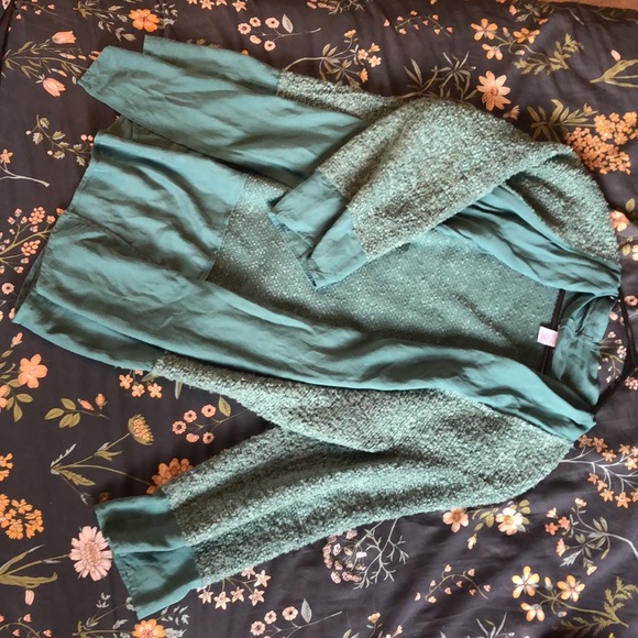 Soft Surroundings Wool Boucle Cardigan in Teal - Picture 12 of 12